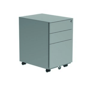 DS4943 | Steel Mobile Under Desk Storage Unit 3 Drawers Silver