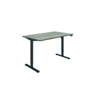 DS4956 | Polaris Single Motor Sit Stand Desk 1400X800 Grey Oak/Black