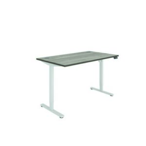 DS4957 | Polaris Single Motor Sit Stand Desk 1400X800 Grey Oak/White