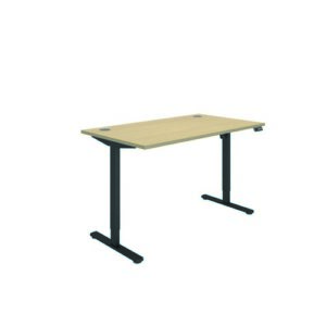 DS4958 | Polaris Single Motor Sit Stand Desk 1400X800 Oak/Black