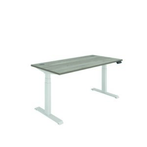 DS4989 | Polaris Dual Motor Sit Stand Desk 1600X800 Grey Oak/White