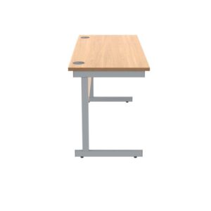 DS5435 | Single Upright Cantilever Desk 1400X600 Beech/Silver