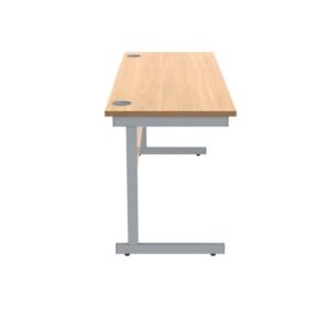 DS5436 | Single Upright Cantilever Desk 1600X600 Beech/Silver