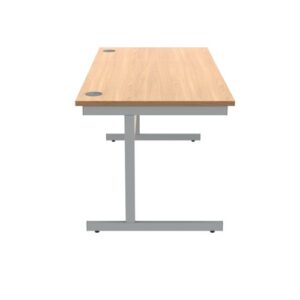 DS5439 | Single Upright Cantilever Desk 1600X800 Beech/Silver