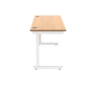DS5441 | Single Upright Cantilever Desk 1400X600 Beech/White
