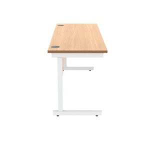 DS5442 | Single Upright Cantilever Desk 1600X600 Beech/White
