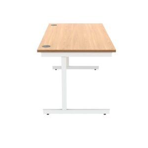 DS5445 | Single Upright Cantilever Desk 1600X800 Beech/White