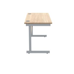 DS5446 | Single Upright Cantilever Desk 1200X600 Oak/Silver