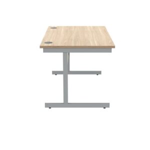 DS5449 | Single Upright Cantilever Desk 1200X800 Oak/Silver
