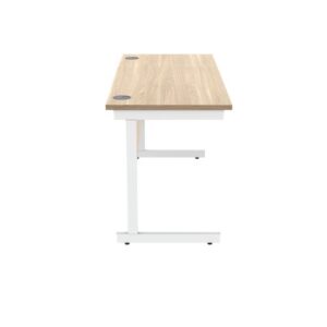 DS5453 | Single Upright Cantilever Desk 1400X600 Oak/White