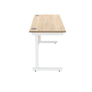 DS5454 | Single Upright Cantilever Desk 1600X600 Oak/White