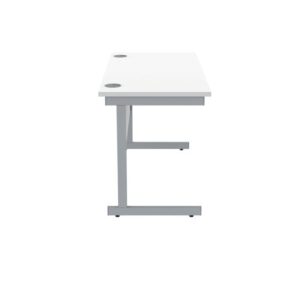 DS5458 | Single Upright Cantilever Desk 1200X600 White/Silver