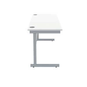DS5460 | Single Upright Cantilever Desk 1600X600 White/Silver
