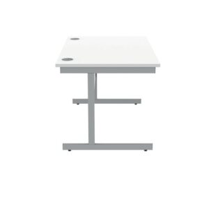 DS5461 | Single Upright Cantilever Desk 1200X800 White/Silver