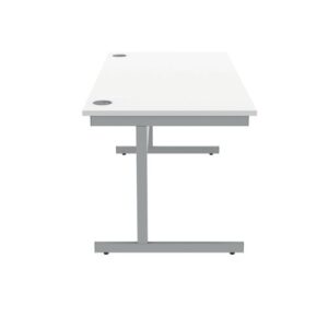 DS5462 | Single Upright Cantilever Desk 1600X800 White/Silver