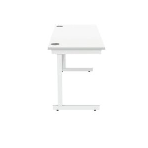 DS5463 | Single Upright Cantilever Desk 1400X600 White/White