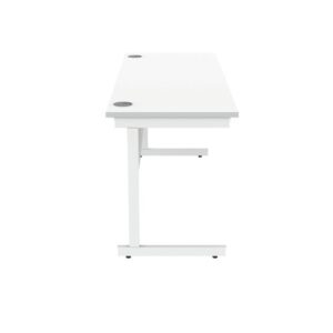 DS5464 | Single Upright Cantilever Desk 1600X600 White/White