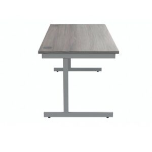 DS5471 | Single Upright Cantilever Desk 1600X800 Grey Oak/Silver