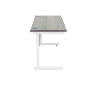 DS5472 | Single Upright Cantilever Desk 1400X600 Grey Oak/White