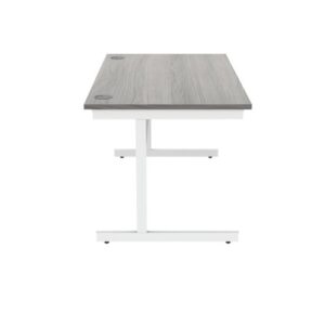 DS5475 | Single Upright Cantilever Desk 1400X800 Grey Oak/White