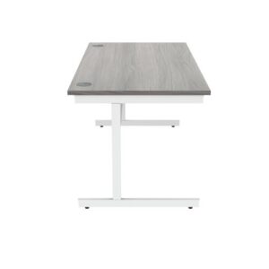 DS5476 | Single Upright Cantilever Desk 1600X800 Grey Oak/White