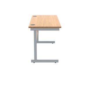 DS5514 | Single Upright Cantilever Desk 1200X600 Beech/Silver
