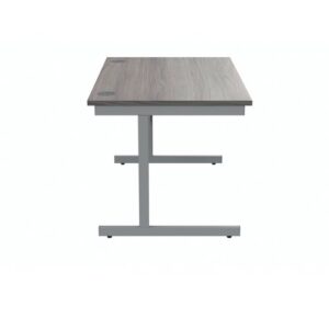 DS5518 | Single Upright Cantilever Desk 1200X800 Grey Oak/Silver