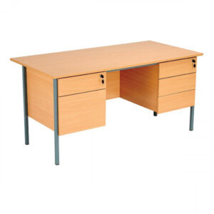 DS5526 | Serrion 1500Mm 4 Leg Dbl Ped Desk Ellmau Beech