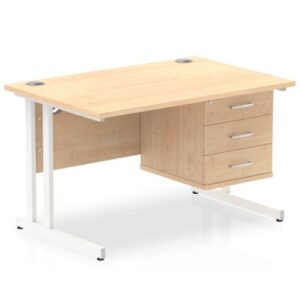 DS6035 | Impulse 1200 Rectangle Wht Cant Leg Desk