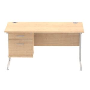 DS6181 | Impulse 1400 Rect Silver Cant Leg Desk