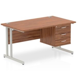 DS6185 | Impulse 1400 Rect Silver Cant Leg Desk