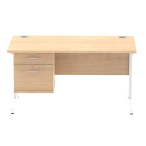 DS6186 | Impulse 1400 Rect White Cant Leg Desk