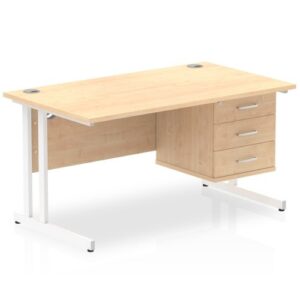 DS6187 | Impulse 1400 Rect White Cant Leg Desk