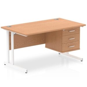DS6189 | Impulse 1400 Rect White Cant Leg Desk
