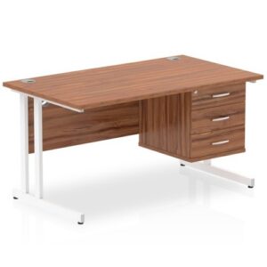 DS6190 | Impulse 1400 Rect White Cant Leg Desk