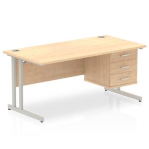 DS6440 | Impulse 1600 Rect Silver Cant Leg Desk