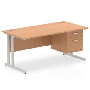 DS6441 | Impulse 1600 Rect Silver Cant Leg Desk