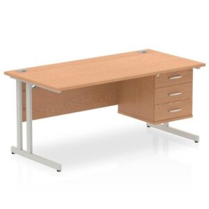 DS6442 | Impulse 1600 Rect Silver Cant Leg Desk
