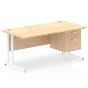 DS6445 | Impulse 1600 Rect White Cant Leg Desk