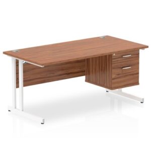 DS6448 | Impulse 1600 Rect White Cant Leg Desk