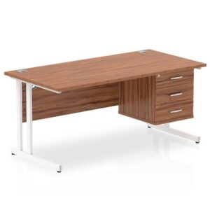 DS6449 | Impulse 1600 Rect White Cant Leg Desk