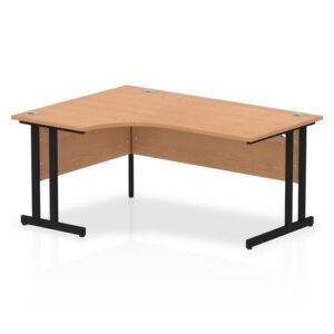 DS6590 | Impulse 1600mm Left Crescent Desk Oak To