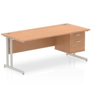DS6698 | Impulse 1800 Rect Silver Cant Leg Desk