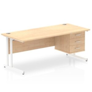 DS6702 | Impulse 1800 Rect White Cant Leg Desk