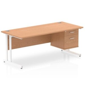 DS6703 | Impulse 1800 Rect White Cant Leg Desk