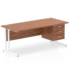 DS6706 | Impulse 1800 Rect White Cant Leg Desk