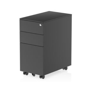 DS7013 | Steel Slim Mobile Pedestal Black