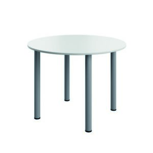 DS8428 | Serrion Connect Pole Leg Round Tbl 1000X1000 Wh/Sv
