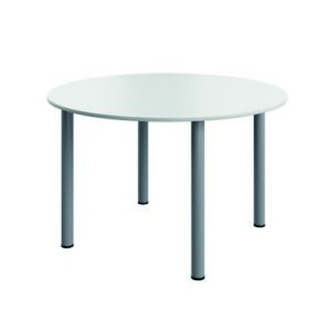 DS8429 | Serrion Connect Pole Leg Round Tbl 1200X1200 Wh/Sv