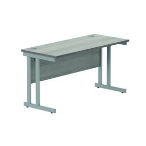 DS8616 | Rectangular Double Upright1400X600Grey Oak/Silver